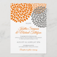 Invitations de mariage orange et gris | Floral & A