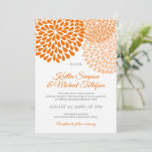 Invitations de mariage Orange & Pêche | Floral & A (Debout devant)