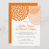 Invitations de mariage Orange & Pêche | Floral & A (Devant / Derrière)