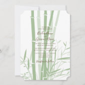 Invitations de mariage oriental élégant en bambou (Devant)