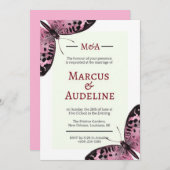 Invitations de mariage papillon, invitations de ma (Devant / Derrière)