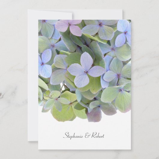 Invitations de mariage Pastel Hydrangea, Texte gri (Devant)