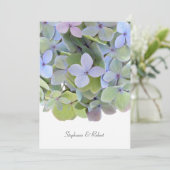 Invitations de mariage Pastel Hydrangea, Texte gri (Debout devant)