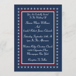 Invitations de mariage patriotique militaire