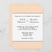 Invitations de mariage Peach Chevron (Devant / Derrière)