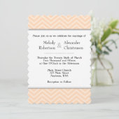 Invitations de mariage Peach Chevron (Debout devant)