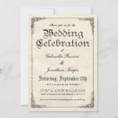 Invitations de mariage Peacock vintage (Dos)