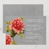 Invitations de mariage Peony (Devant / Derrière)