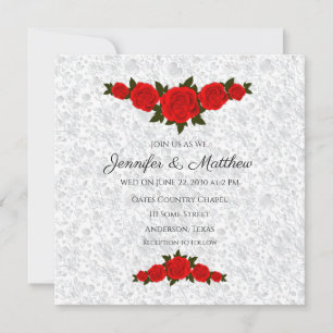 Invitations de mariage personnalisées avec des ros