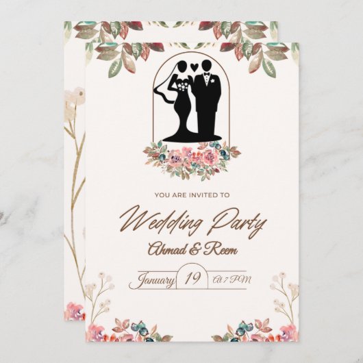 Invitations de mariage personnalisées avec votre p (Devant / Derrière)
