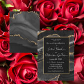 Invitations de mariage personnalisées Black Gold F