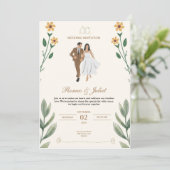 Invitations de mariage personnalisées élégantes (Debout devant)