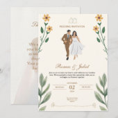 Invitations de mariage personnalisées élégantes (Devant / Derrière)