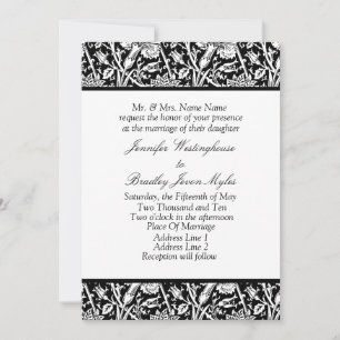 Invitations de mariage personnalisées en noir et b