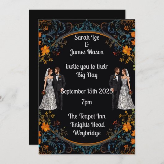 Invitations de mariage personnalisées et Invitatio (Devant / Derrière)