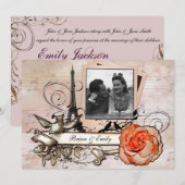 Invitations de mariage personnalisées et vintages (Devant / Derrière)