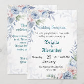 Invitations de mariage personnalisées florales (Devant / Derrière)