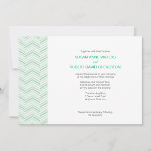 Invitations de mariage personnalisées Mint Chevron