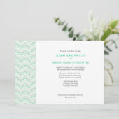 Invitations de mariage personnalisées Mint Chevron (Debout devant)