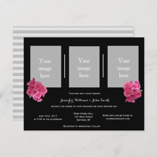 Invitations de mariage personnalisées modernes (Devant / Derrière)