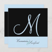 Invitations de mariage personnalisées Monogramme/b (Devant / Derrière)