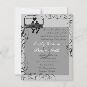 invitations de mariage personnalisés de snowboarde