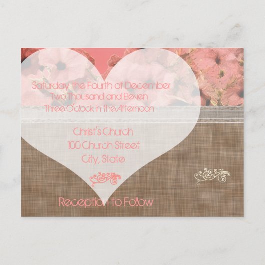 Invitations de mariage Petunia (Dos)