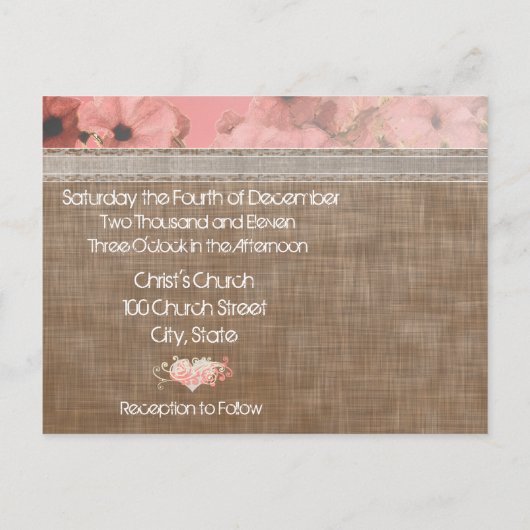 Invitations de mariage Petunia (Dos)