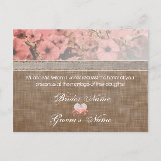 Invitations de mariage Petunia (Devant)