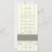 Invitations de mariage photo Grandes beiges et fle (Dos)