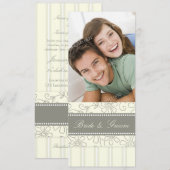 Invitations de mariage photo Grandes beiges et fle (Devant / Derrière)