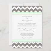 Invitations de mariage photo Gray Mint Chevron (Dos)