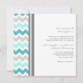 Invitations de mariage photo Grey Turquoise Chevro (Dos)