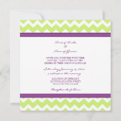 Invitations de mariage photo Lime Plum Chevron (Dos)