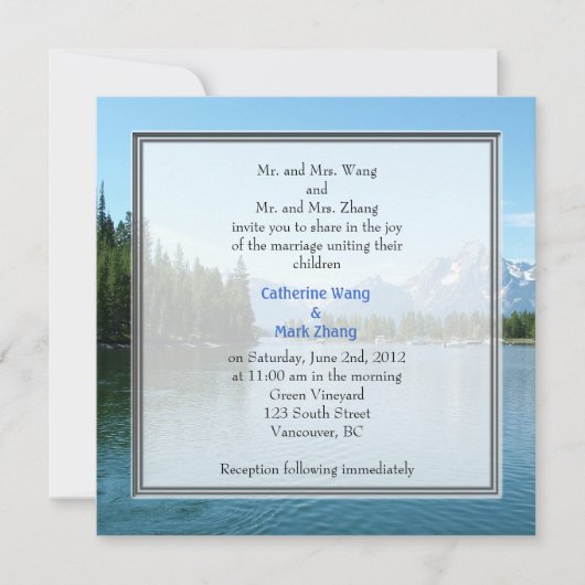 Invitations de mariage photo paysager. Grand Teton (Devant)