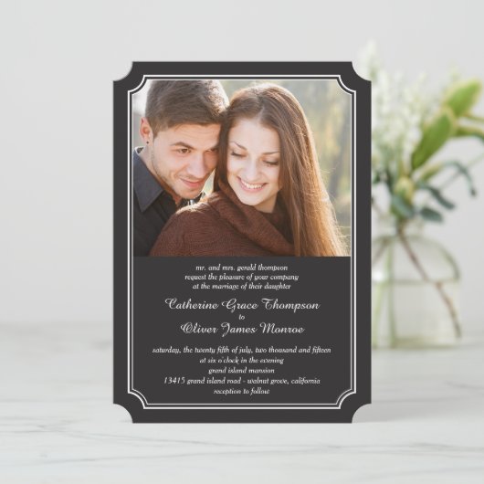 Invitations de mariage photo sans date (Debout devant)