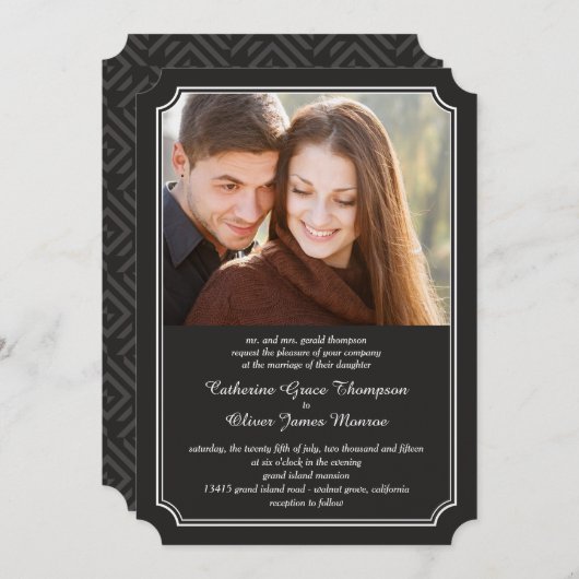 Invitations de mariage photo sans date (Devant / Derrière)
