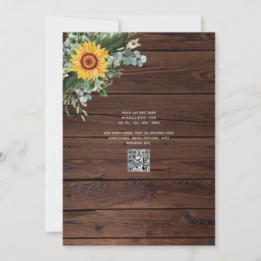 INVITATIONS DE MARIAGE PHOTO SUSTRES RUSTIQUES (Dos)