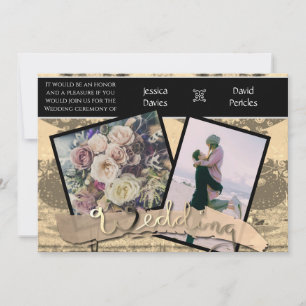 Invitations de mariage Photos et Sepia Steampunk