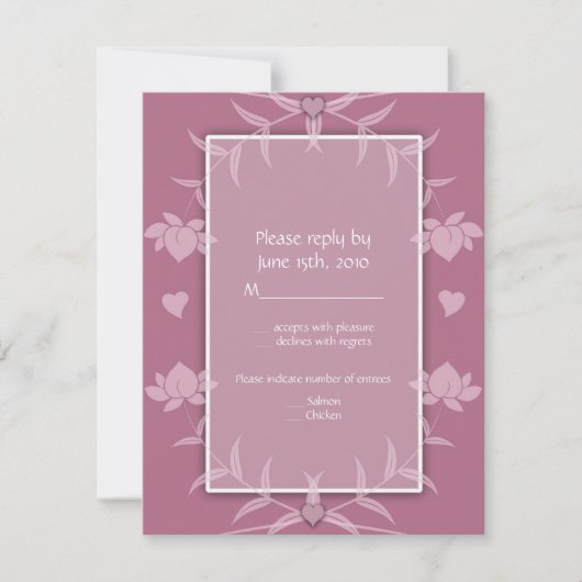 Invitations de mariage Pink Floral RSVP Notes (Devant)