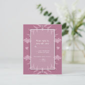 Invitations de mariage Pink Floral RSVP Notes (Debout devant)
