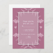 Invitations de mariage Pink Floral RSVP Notes (Devant / Derrière)