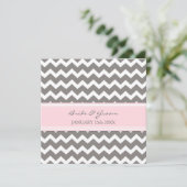 Invitations de mariage Pink Grey Chevron (Debout devant)