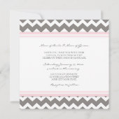 Invitations de mariage Pink Grey Chevron (Dos)