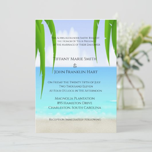 Invitations de mariage plage/océan (Debout devant)