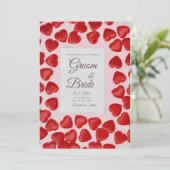 Invitations de mariage pleines de coeurs rouges (Debout devant)