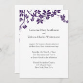 Invitations De Mariage Plum Et Blanc (Devant / Derrière)
