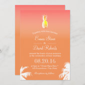 Invitations de mariage pour ananas et palmiers tro (Devant / Derrière)