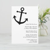 Invitations de mariage pour Ancres nautiques (Noir (Debout devant)