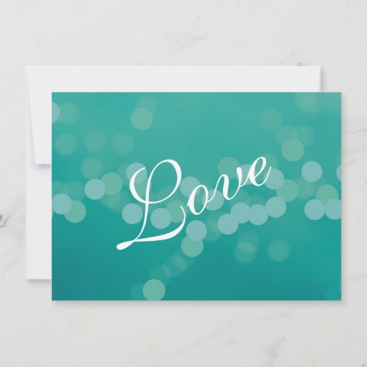 Invitations de mariage pour Aqua Blue Green Bokeh (Dos)